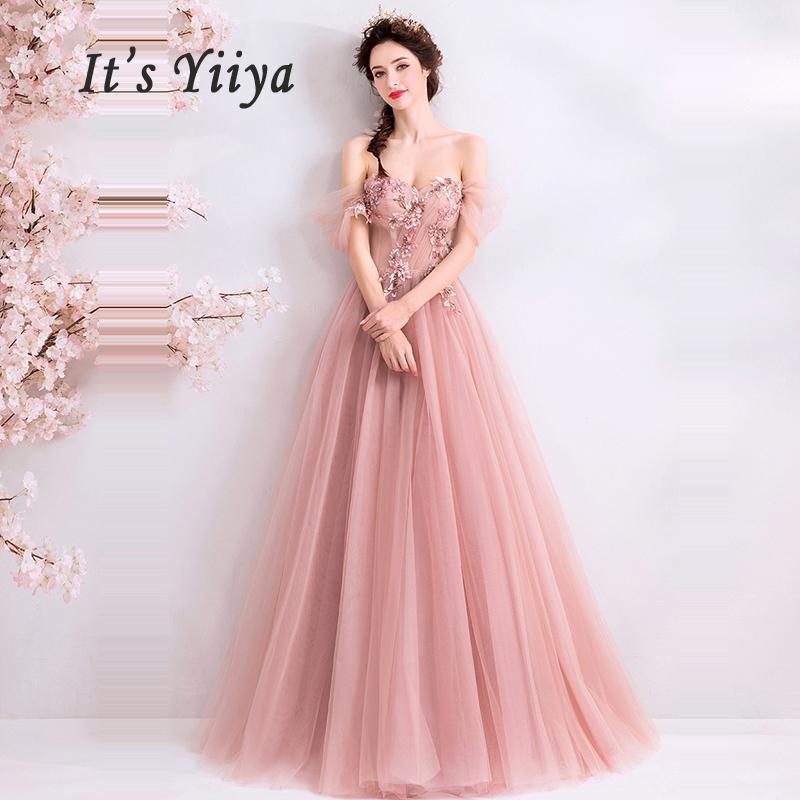 Изображение товара: Женское вечернее платье It's Yiiya, розовое длинное платье без рукавов с вырезом лодочкой на лето 2019