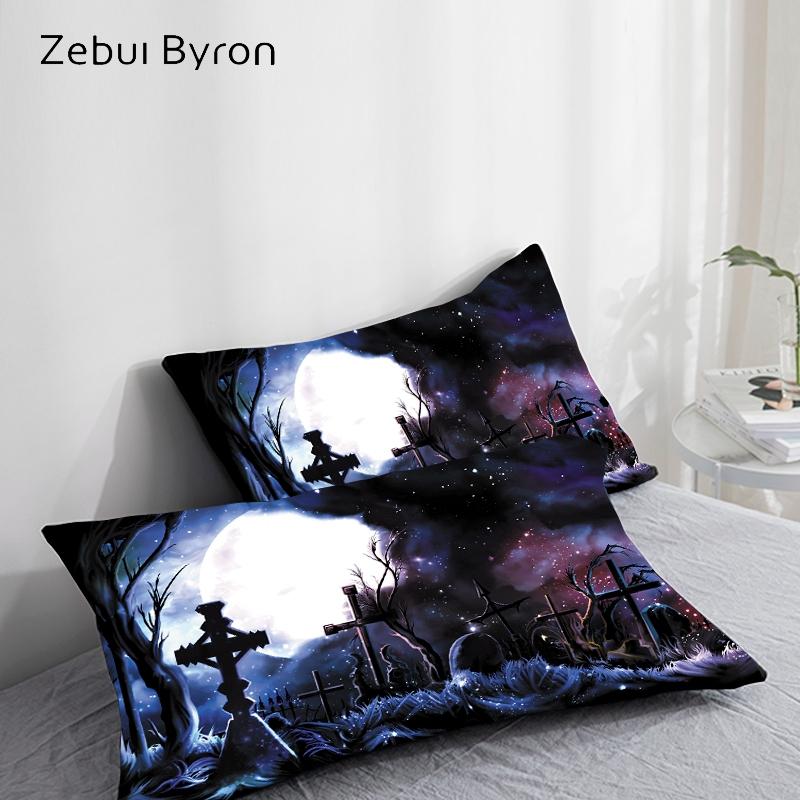 Изображение товара: 3D HD Pillow Case Pillowcase Custom/50x70/50x75/50x80/70x70 Decorative Pillow Cover,Halloween ghostly figure Bedding