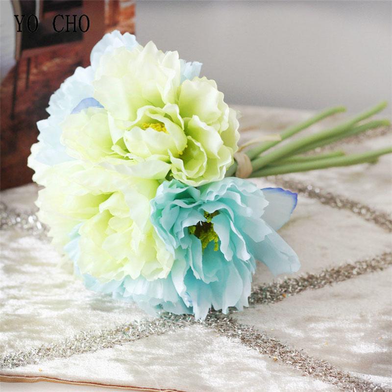 Изображение товара: Свадебный букет YO CHO для подружки невесты, букет цветов из искусственного шелка розмарина, композиция «сделай сам», украшения для дома вечерние, офиса