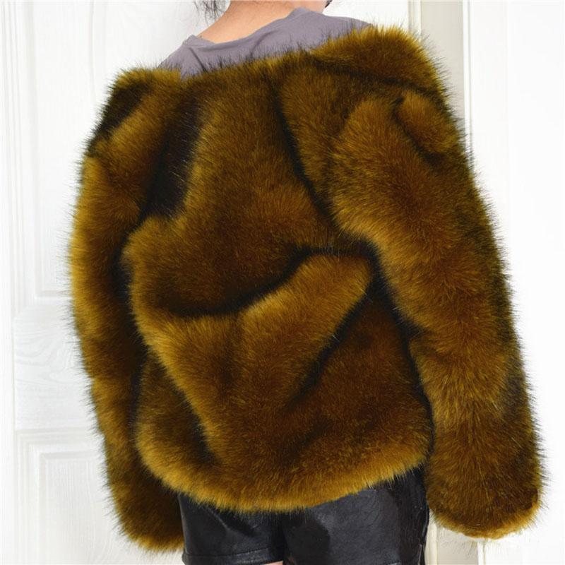 Изображение товара: Пальто Savabien из искусственного меха высокого качества, зима 2019, женская теплая меховая куртка, женский Кардиган с длинным рукавом, уличная одежда для женщин