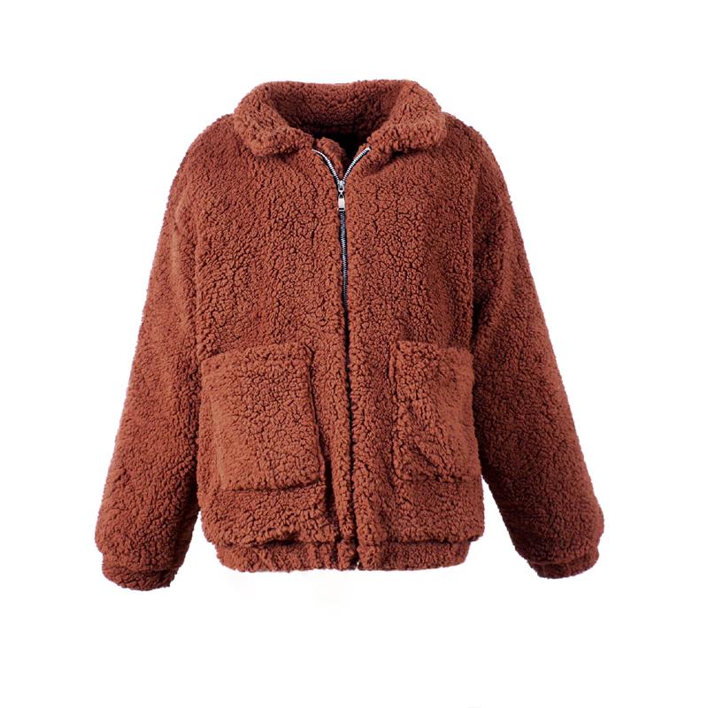 Изображение товара: Savabien/женская теплая куртка из овчины, большие размеры, карманы, Осень-зима, искусственный мех, плюшевый пиджак, модное пальто для фестиваля, уличная одежда