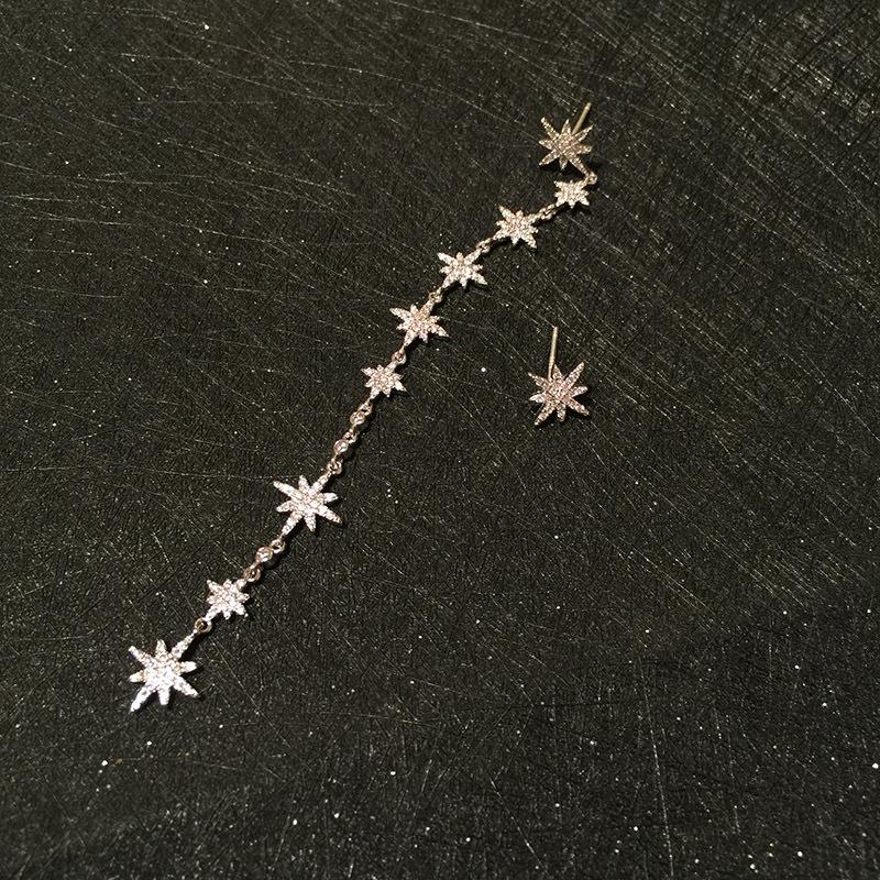 Изображение товара: Женские серьги-кисточки в виде звезды, длинные Винтажные серьги со стразами, стразы, свадебные подарки, 2019