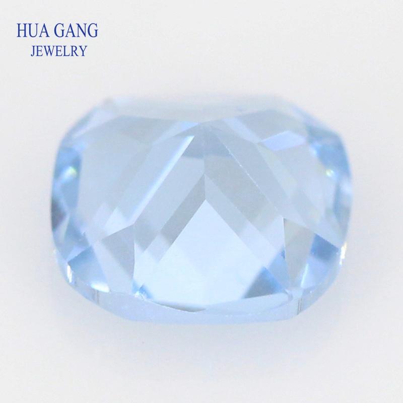 Изображение товара: 106 светильник-голубой синтетический шпинельный камень в форме подушки принцессы для ювелирных изделий размером 3x3 мм ~ 10x10 мм