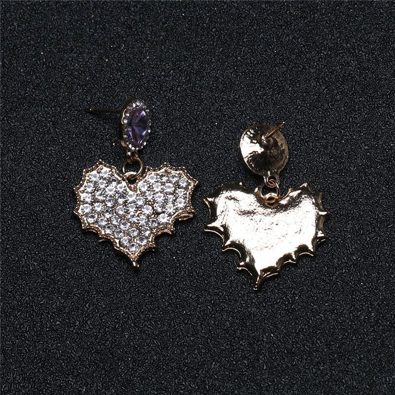 Изображение товара: Массивные модные серьги-подвески в форме сердца с кристаллами