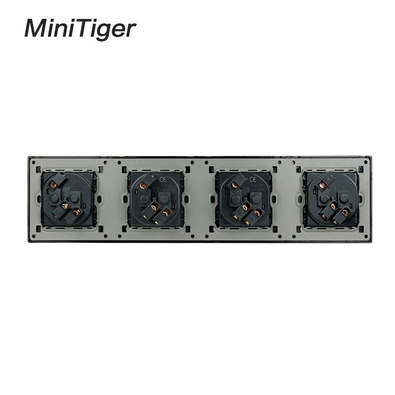 Изображение товара: Розетка настенная Minitiger из нержавеющей стали, 16 А, европейская, русская, испанская, серебристая, Черная