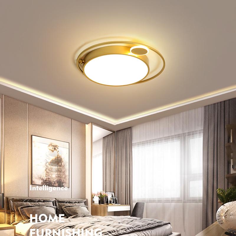 Изображение товара: Новый простой роскошный светодиодный потолочный светильник золотистого цвета для спальни, столовой, кухни, фойе, гостиной, дома, декоративные лампы, AC90-260V
