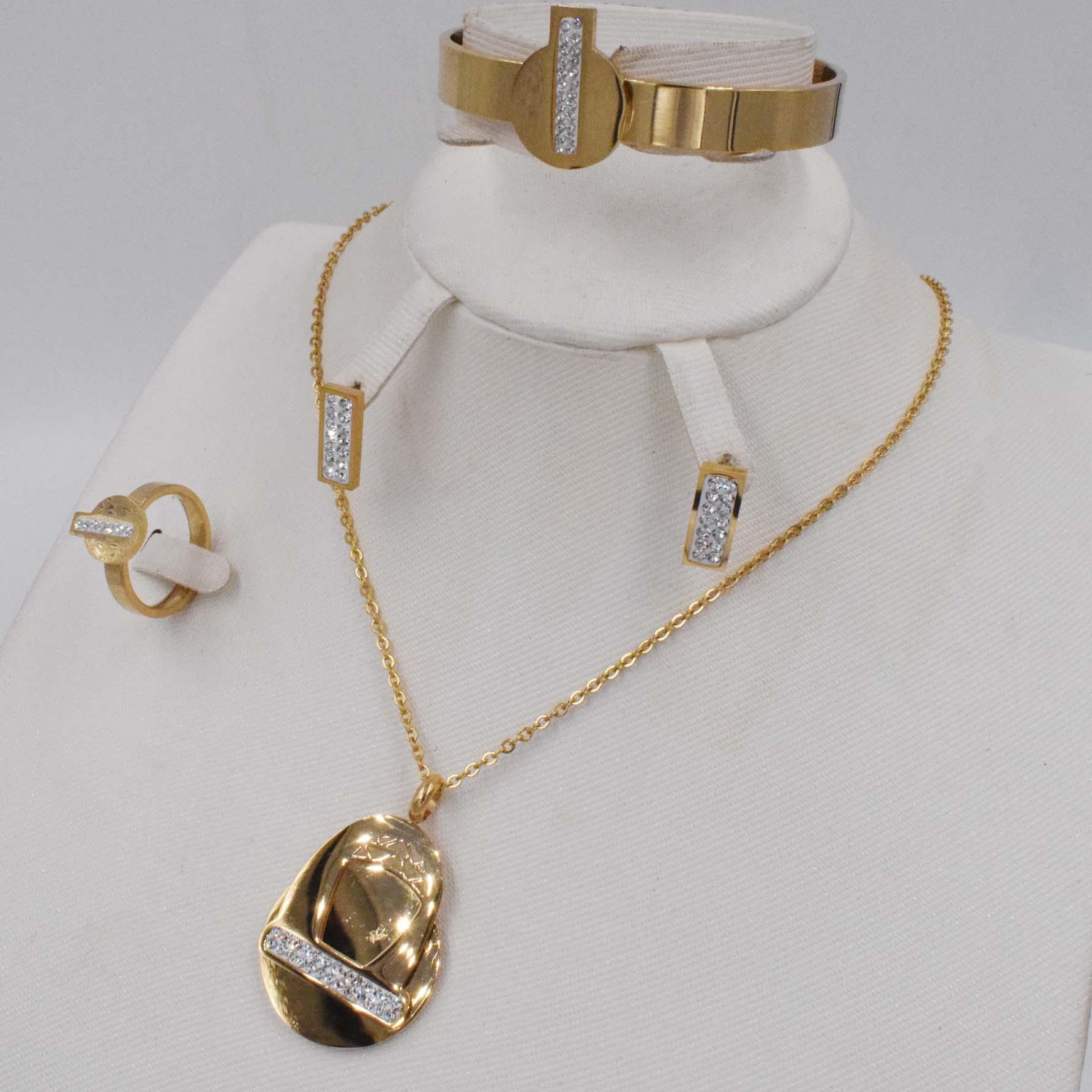 Изображение товара: Комплект золотых ювелирных украшений из Дубая, комплект эфиопских ювелирных украшений с кристаллами, стразы в африканском стиле