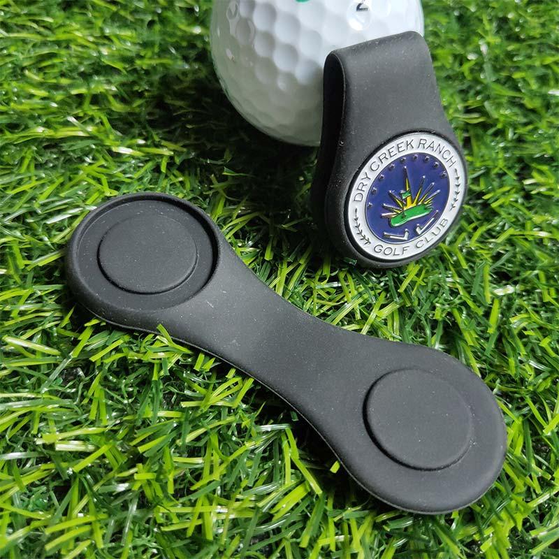 Изображение товара: Прочный силиконовый набор, магнитный маркер для мяча для гольфа, зажим для шляпы, дизайн, черный, синий, оранжевый, съемная фотография, Прямая поставка