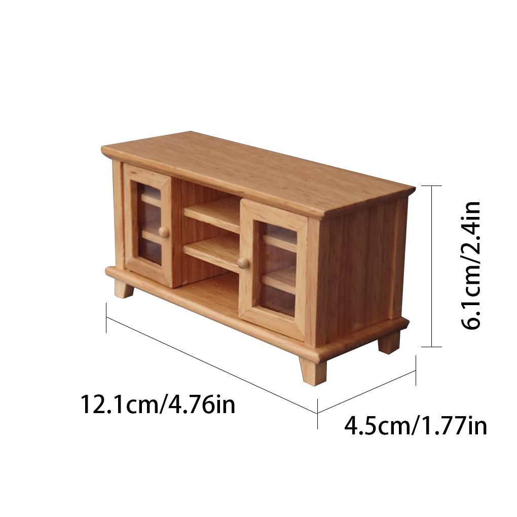 Изображение товара: Миниатюрный Кукольный домик в масштабе 1/12, подставка для телевизора, настольная деревянная игрушка, мебель, кукольный домик, детская игрушка, украшение, подставка для телевизора