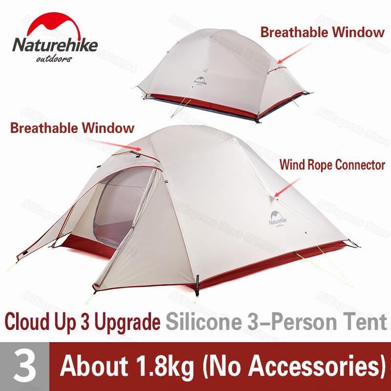 Изображение товара: Naturehike Upgraded Cloud Up 3 Tent 3 Person Ultralight Outdoor Travel Hiking Camping Tents Portable Waterproof Breathable