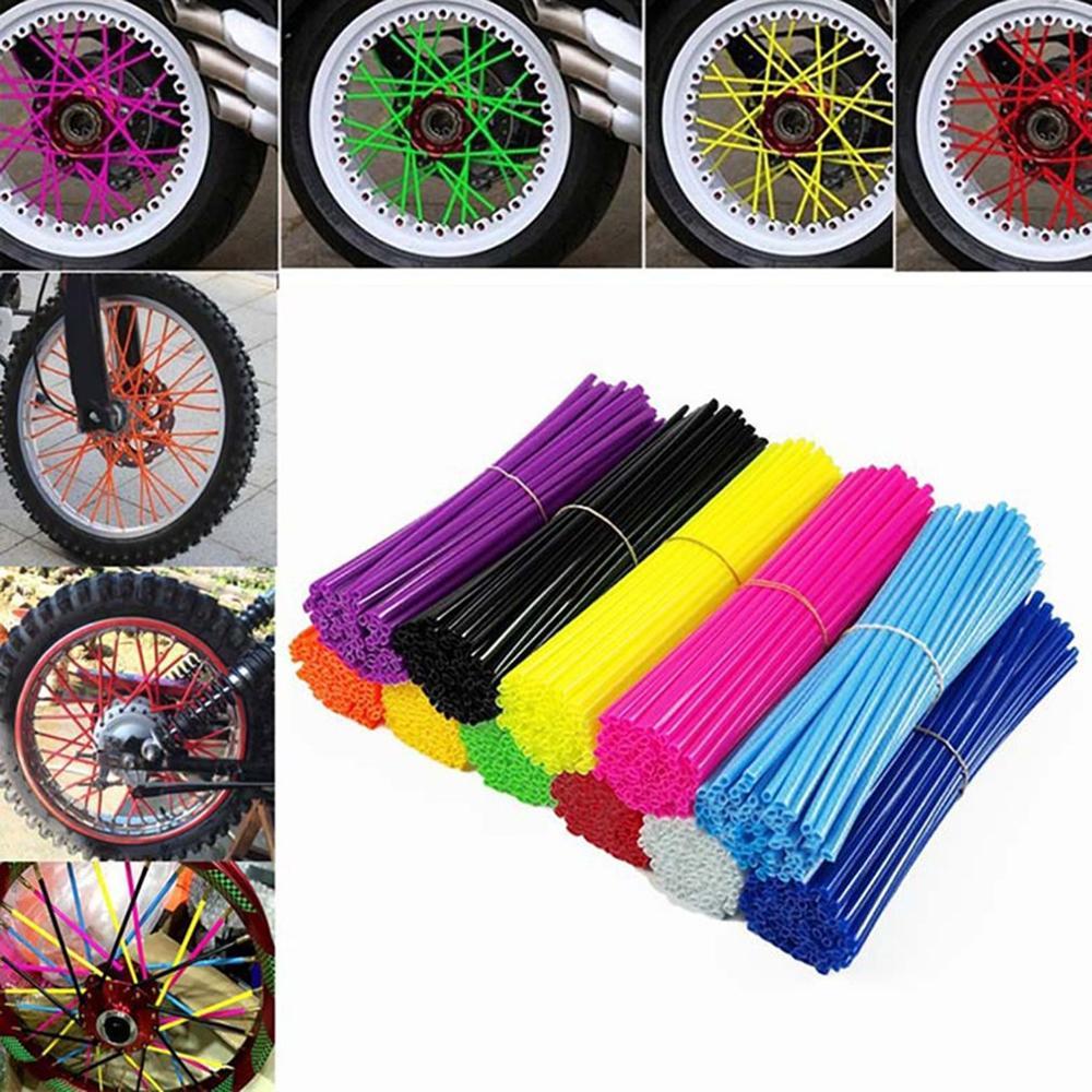 Изображение товара: Motorcycle Wheel Spoked Protector Wraps Rims Skin Trim Covers Pipe For Motocross Bicycle Bike Cool Accessories Dropshipping