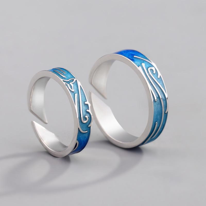 Изображение товара: Uloveido оригинальный дизайн 925 пробы Серебряное пшеничное кольцо пара мужской и женский открытие регулируемое кольцо SALRG8