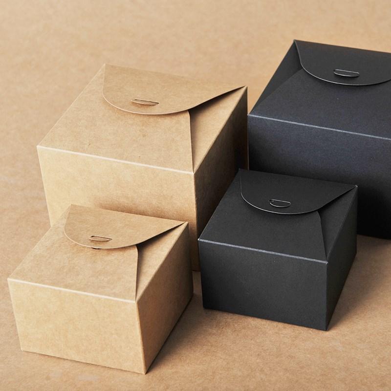 Изображение товара: 50 шт. винтажная черная/Крафтовая мини-коробка из крафт-бумаги в стиле ретро, Подарочная коробка «сделай сам» для свадьбы, маленькая коробка для торта