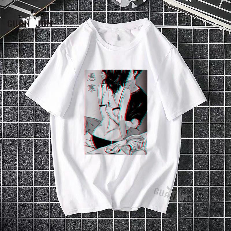 Изображение товара: 2020, винтажная модная уличная одежда, футболка унисекс в стиле Харадзюку, футболки в японском стиле для мужчин и женщин, черная футболка с графическим рисунком, хипстерские мужские топы
