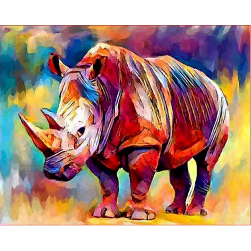 Изображение товара: GATYZTORY DIY Краска по номерам Красочные животные 40x50 см рамка краска по номерам набор на холсте стены искусства уникальный подарок