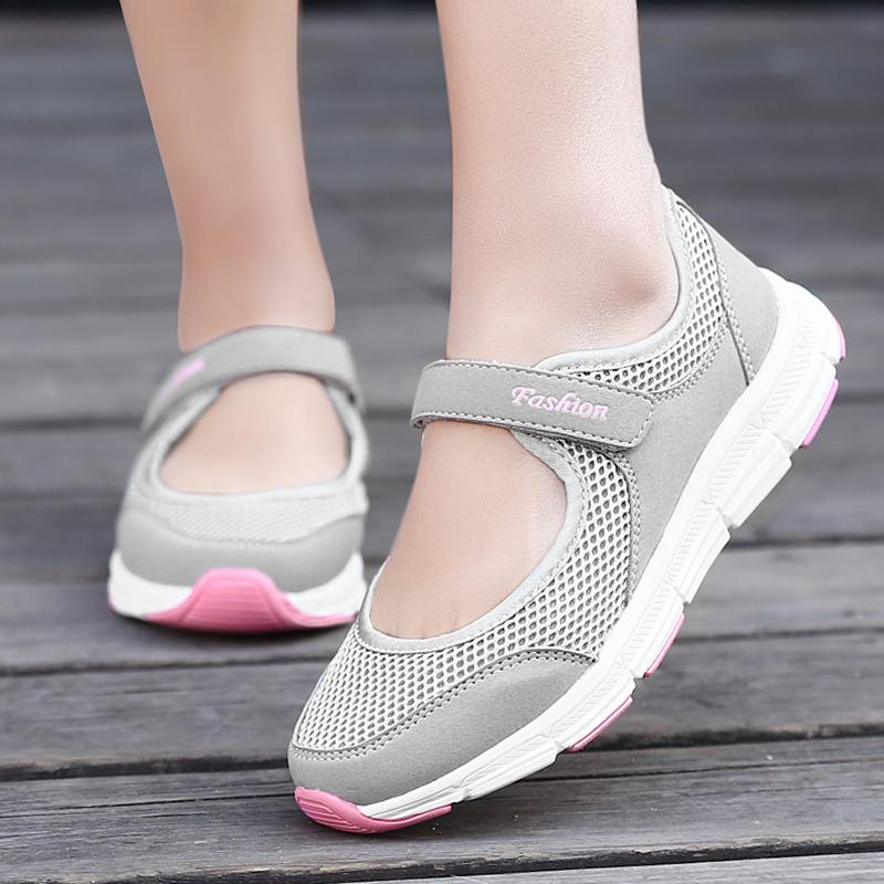 Изображение товара: Zapatillas de deporte de moda para mujer zapatos casuales de malla 2019 zapatos de verano transpirables zapatillas de señora