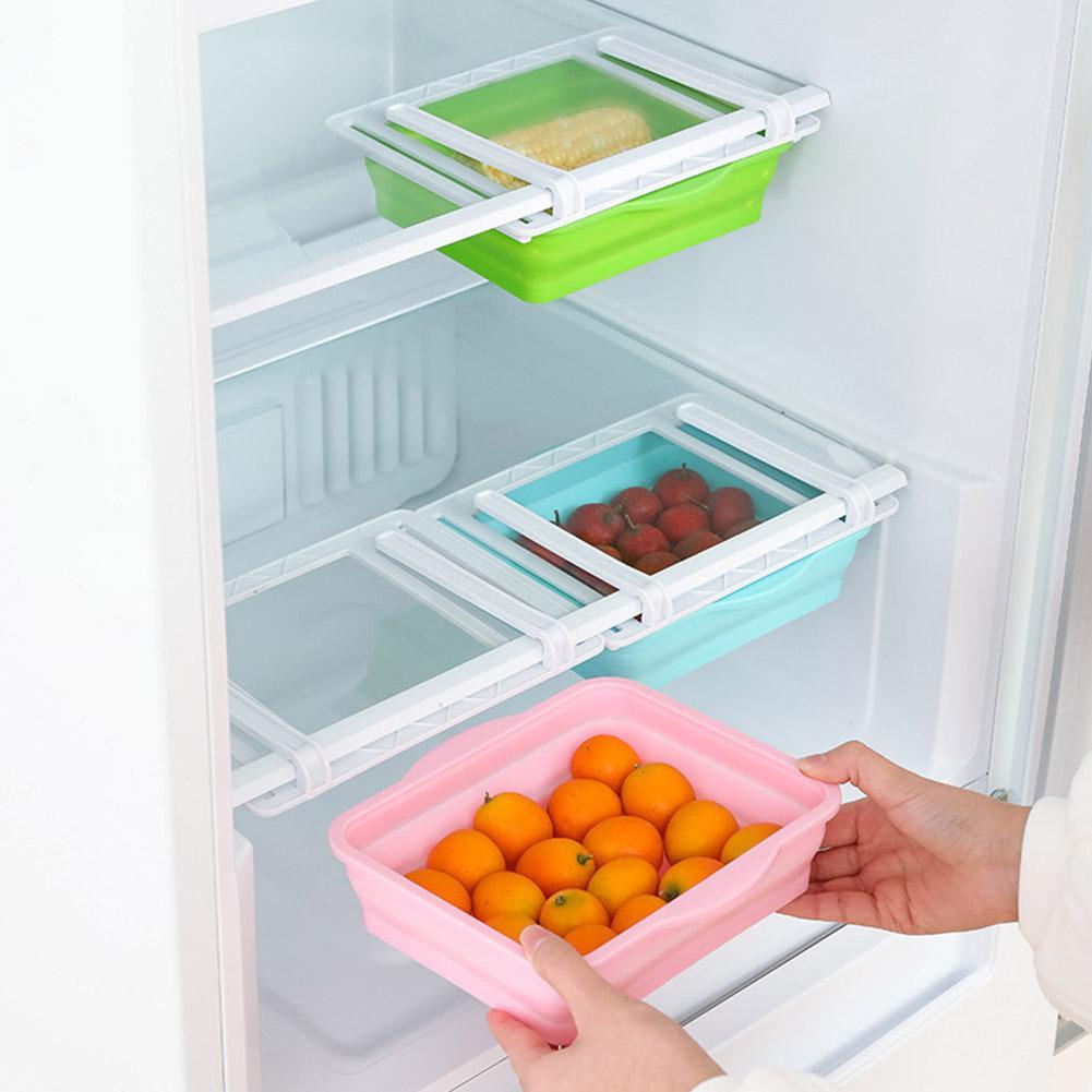 Изображение товара: Холодильник складной ящик для хранения косметики ящик для хранения яиц органайзер для фруктов с разбивкой Еда коробка, прозрачный Кухня ящик для хранения
