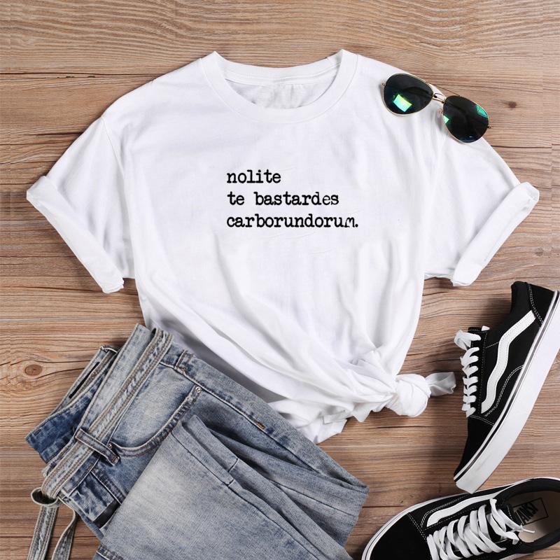 Изображение товара: Забавная футболка Carborundorum, женская летняя футболка с круглым вырезом и коротким рукавом, Женская Повседневная футболка, Хлопковая женская Свободная футболка, Топ