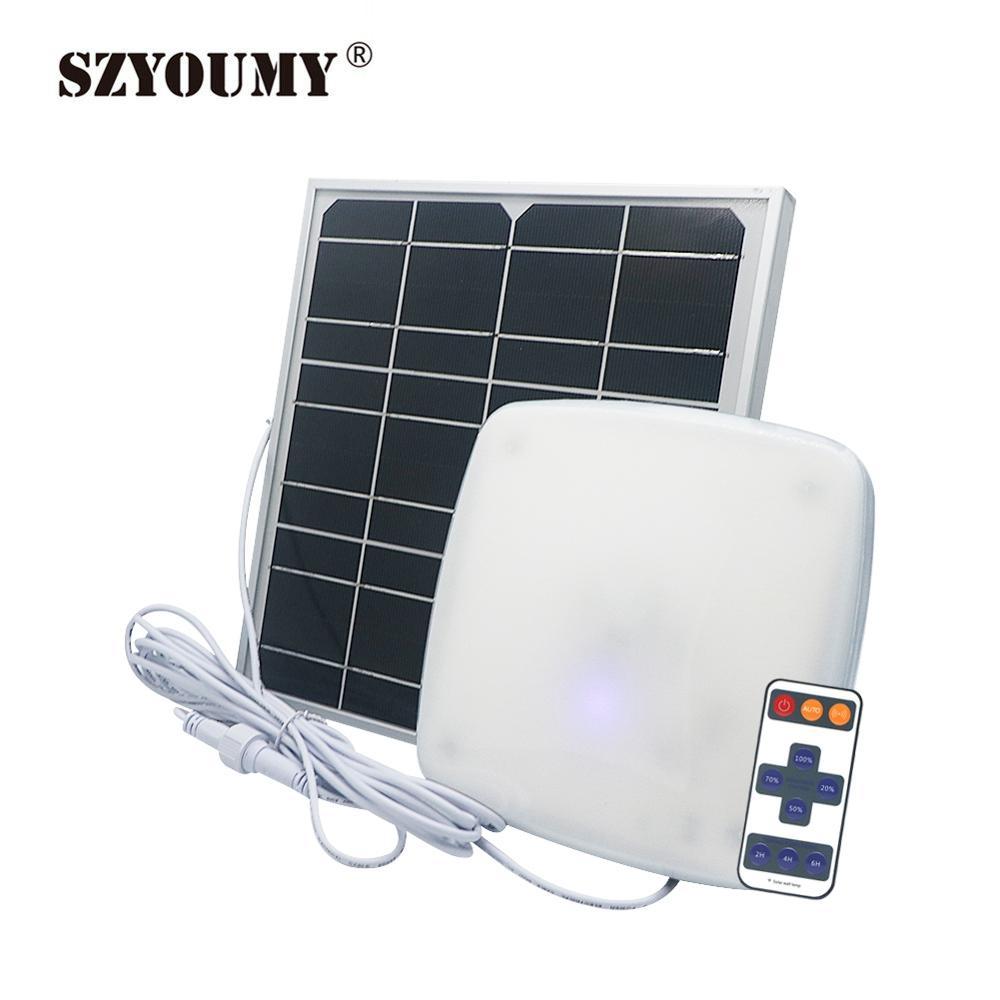 Изображение товара: Подвесная лампа SZYOUMY на солнечной батарее, водонепроницаемый садовый светильник с регулируемой яркостью, с дистанционным управлением таймером, от заката до рассвета