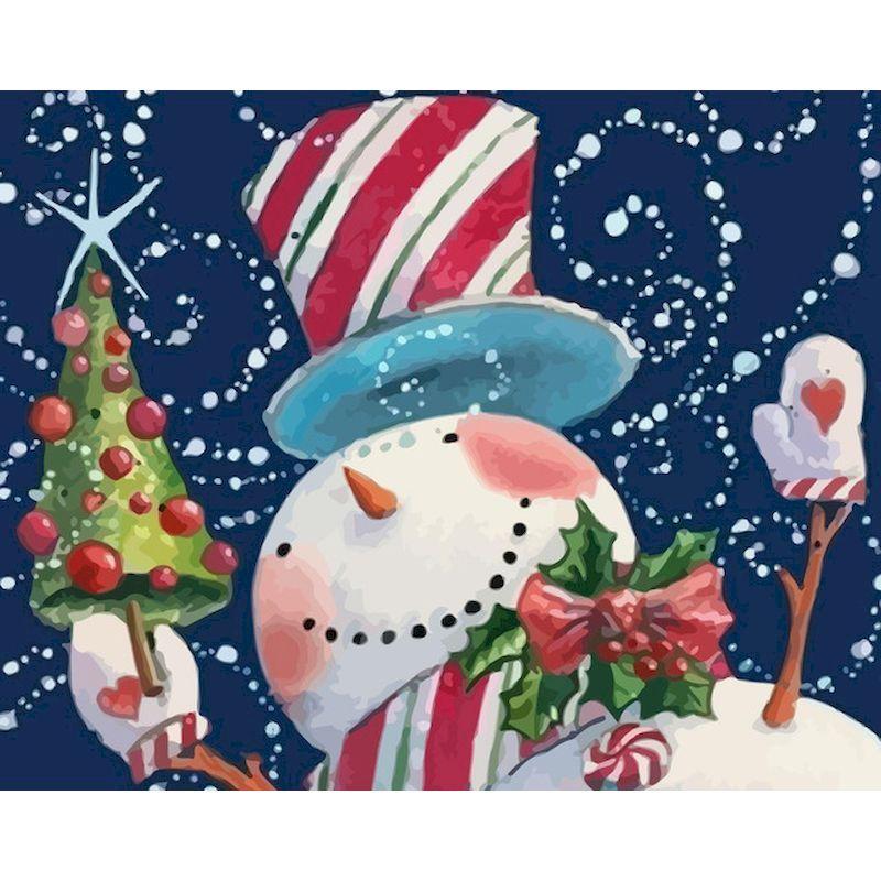 Изображение товара: Gatyztory рамка Рождественский подарок DIY картина по номерам Снеговик ручная роспись маслом холст окраска