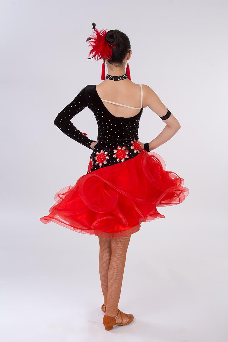 Изображение товара: Женское платье для латиноамериканских джазовых танцев, соблазнительное платье для выступлений с блестками и вышивкой бисером для девушек, для соревнований сальсы, бальной комнаты, танго, ча-ча