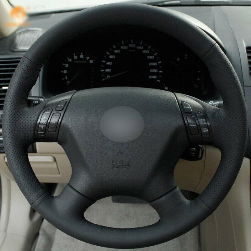 Изображение товара: Для Honda Accord 7th 2004-2007 Топ кожаное рулевое колесо ручная вышивка крестом на Обёрточная Бумага Обложка