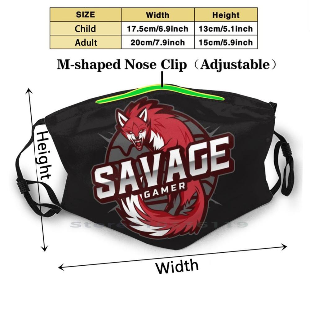 Изображение товара: Многоразовая маска для лица Savage Gamer с фильтрами, Детская игровая маска Wolf Savage для Playstation Xbox D, игровой нинтиндо