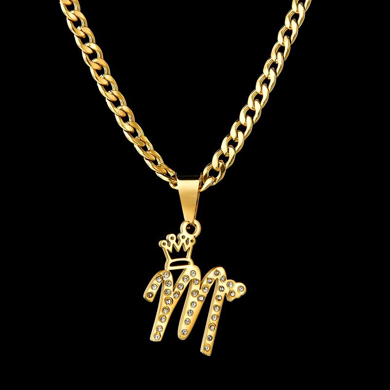 Изображение товара: Женское Ожерелье из нержавеющей стали с фианитами, золотое ожерелье под заказ, Подарочная бижутерия, 2020