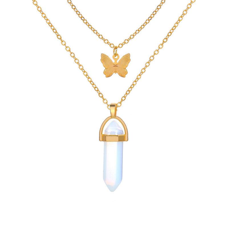 Изображение товара: Женское Ожерелье-подвеска kissme, Золотое многослойное ожерелье из сплава с маленькими бабочками, модное ювелирное изделие