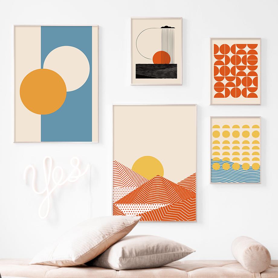 Изображение товара: Декоративная живопись, абстрактная зернистая круглая картина для гостиной, треугольная обтекаемая декоративная картина для дома