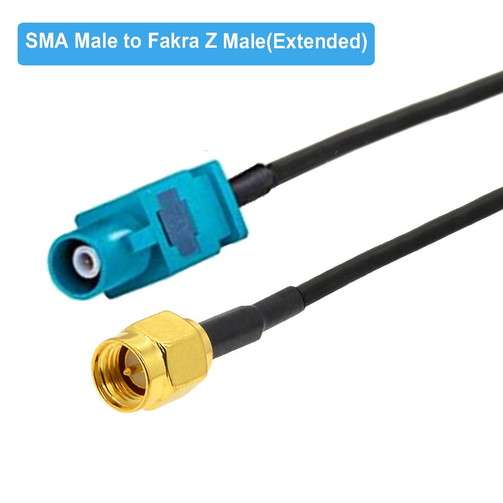 Изображение товара: 1 шт. кабель SMA-Fakra RG174 RF коаксиальный кабель Pigtail SMA «папа» к Fakra Z «папа», Удлинительный Кабель GPS-антенны для автомобиля, автомобиля