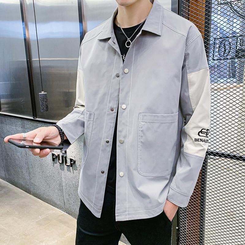 Изображение товара: Мужское пальто весна-осень 2020 Новый стиль корейский стиль трендовая Студенческая универсальная Тонкая Повседневная брендовая функциональная куртка для мужчин