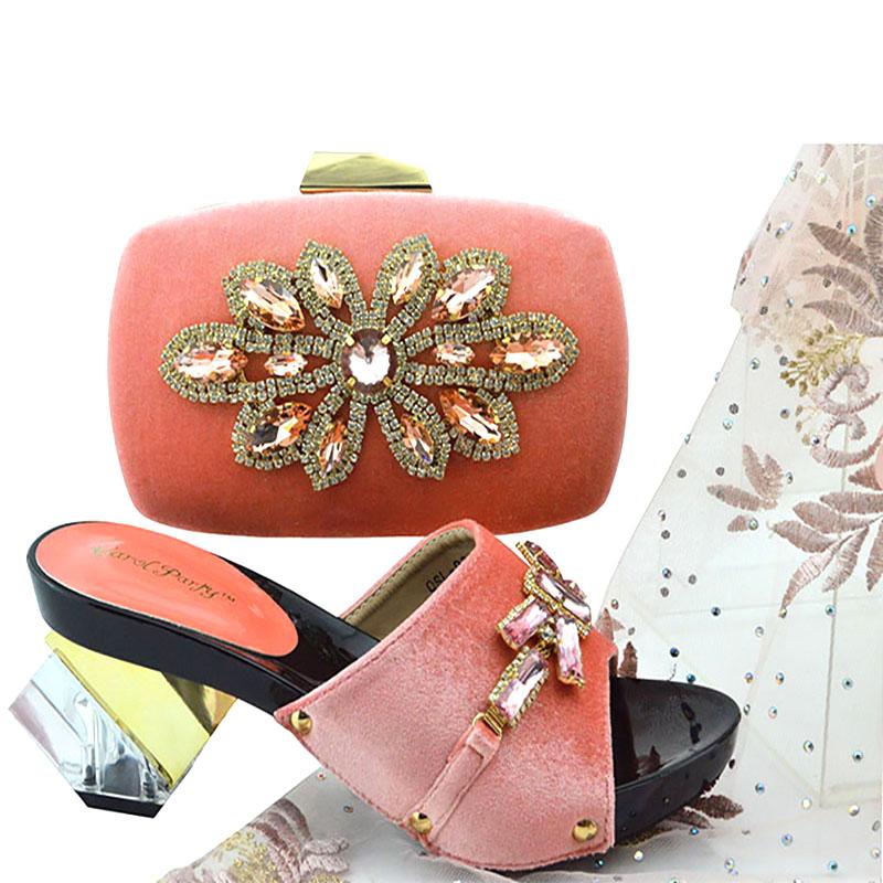 Изображение товара: Женские туфли-лодочки и сумочка в итальянском стиле, босоножки в африканском стиле для свадебной вечеринки, женские босоножки под платье