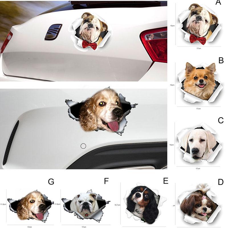 Изображение товара: Веселая 3D наклейка на автомобиль с собаками, наклейка на окно, милая Водонепроницаемая наклейка на ноутбук с щенком, NJ88