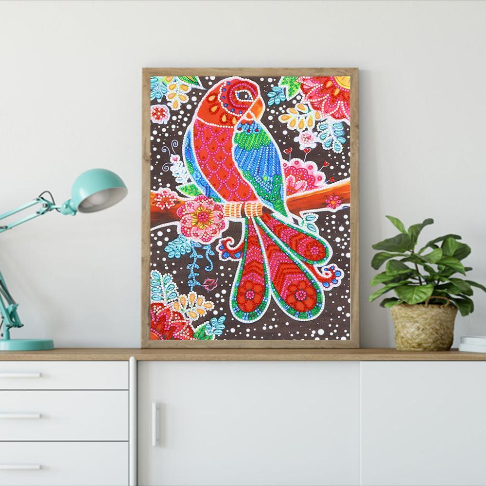 Изображение товара: DIY 5D алмазная живопись попугай пришельцы Животные наклейки Стразы ручной работы вышивка крестиком Мозаика домашний узор