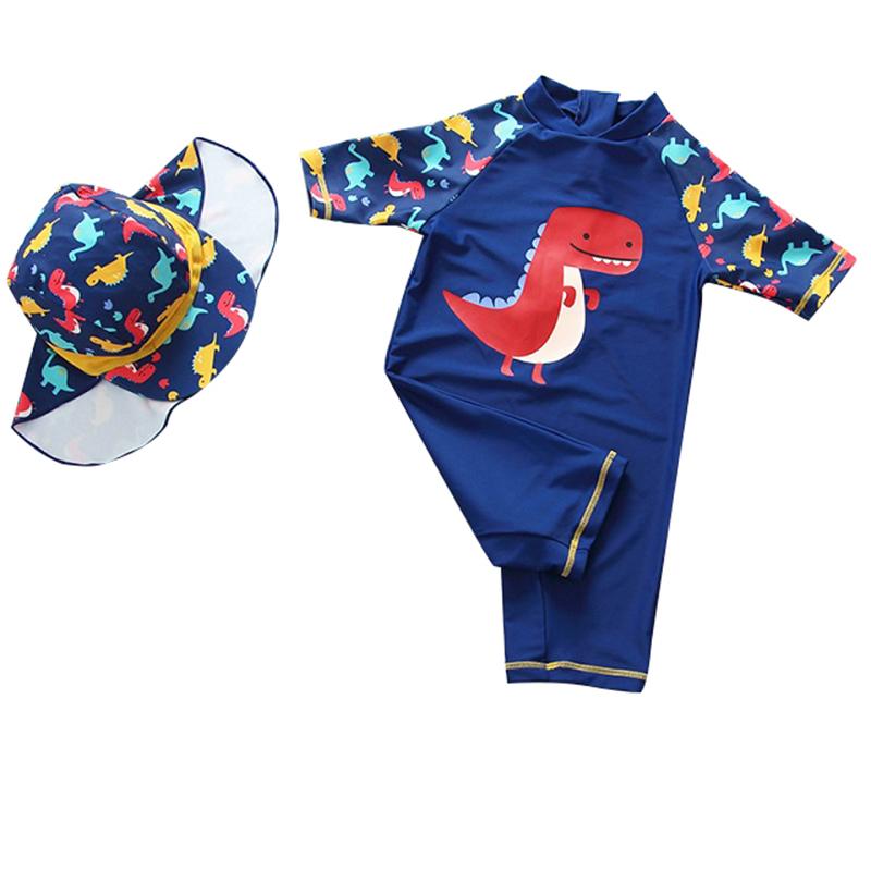 Изображение товара: Детский купальник для мальчиков 2021, детский купальный костюм с УФ-динозавром для мальчиков, цельный купальный костюм для маленьких мальчиков, купальники, одежда для ванны