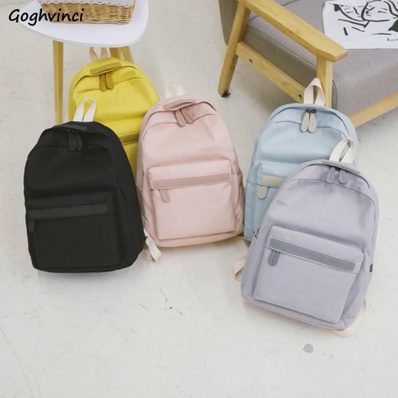 Изображение товара: Backpacks Women Solid Canvas Candy Colors Shoulder Bags Travel Leisure Large Capacity Students Anti-theft Ulzzang Korean Style