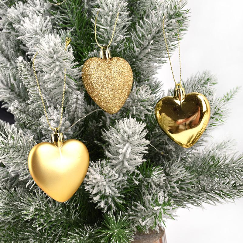 Изображение товара: Рождественские украшения, подвески в форме сердца из ПВХ, 6 см, пластиковые подвески в форме сердца, подвески с окном для создания сцены, 6