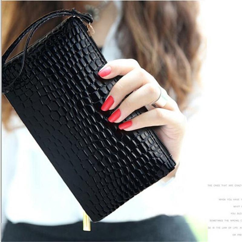 Изображение товара: Long Wallet PU Leather Fashion Envelope Purse Clutch Handbag Bag Coin Purses Bolsos Femenina 2020