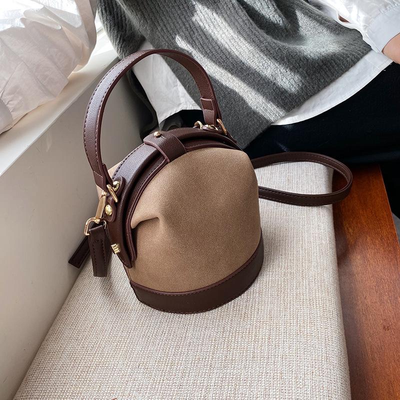 Изображение товара: Новая осенне-зимняя мини-сумка-ведро, Универсальная матовая кожаная сумка-мессенджер, модная сумка через плечо для женщин
