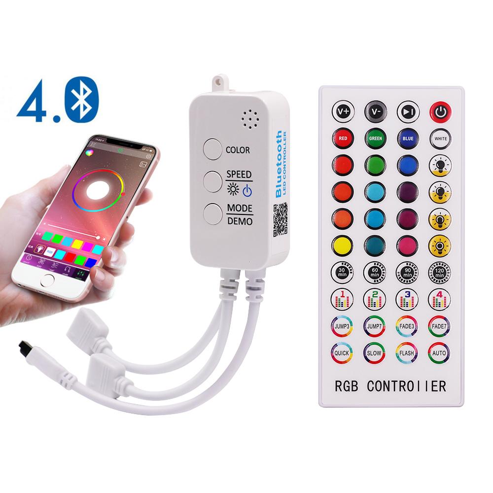 Изображение товара: Светодиодный контроллер 6A с 40 кнопками, беспроводной Bluetooth-совместимый пульт, умный переключатель подключения 3CH X 2A, диммер для RGB, светодиодный, 12-24 В