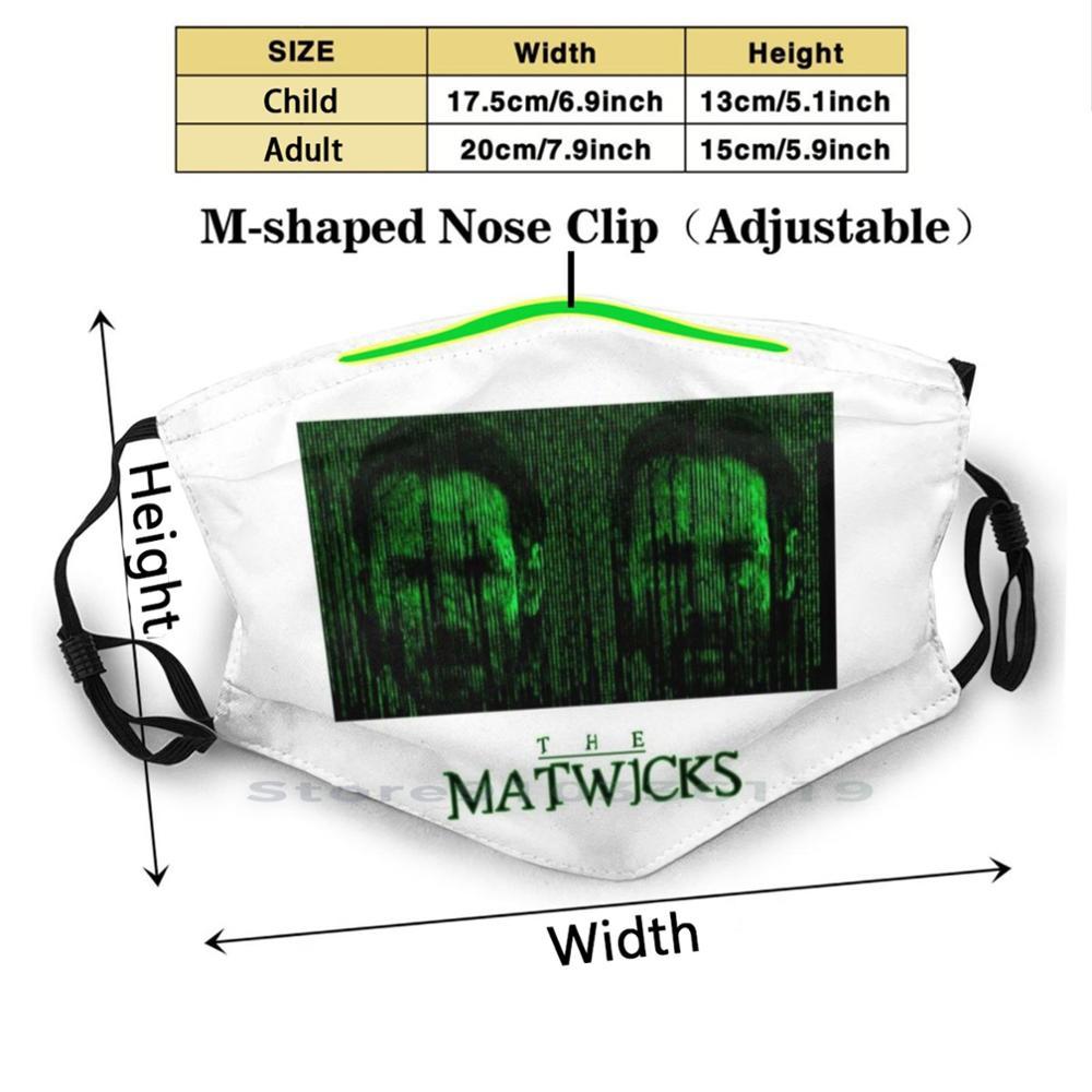 Изображение товара: Matwicks (черный шрифт) дизайн Пылезащитный фильтр смываемая маска для лица детская матрица Neo John Wick введите матрицу