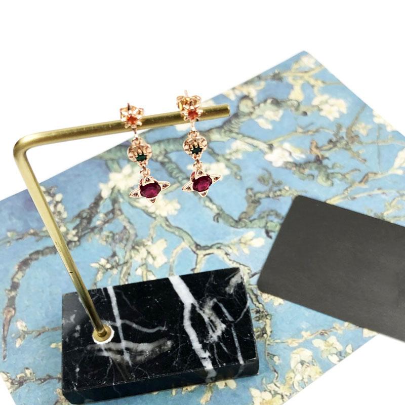 Изображение товара: Серьги-подвески Lucky Sun Star из стерлингового серебра 925 пробы, розовое золото, хорошие ювелирные изделия в стиле бохо, винтажные Волшебные украшения для женщин, осень 2020, новые подарки