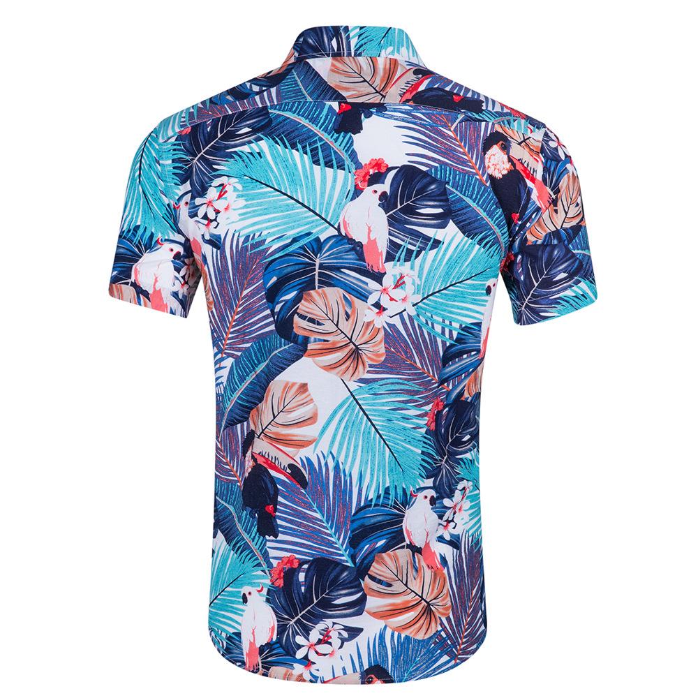 Изображение товара: Мужская пляжная рубашка с коротким рукавом и цветочным принтом