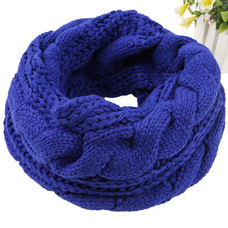Изображение товара: Женский зимний шарф, мягкий теплый вязаный шарф в Корейском стиле, Круглый шерстяной шарф, длинный кашемировый шарф, утепленная шаль