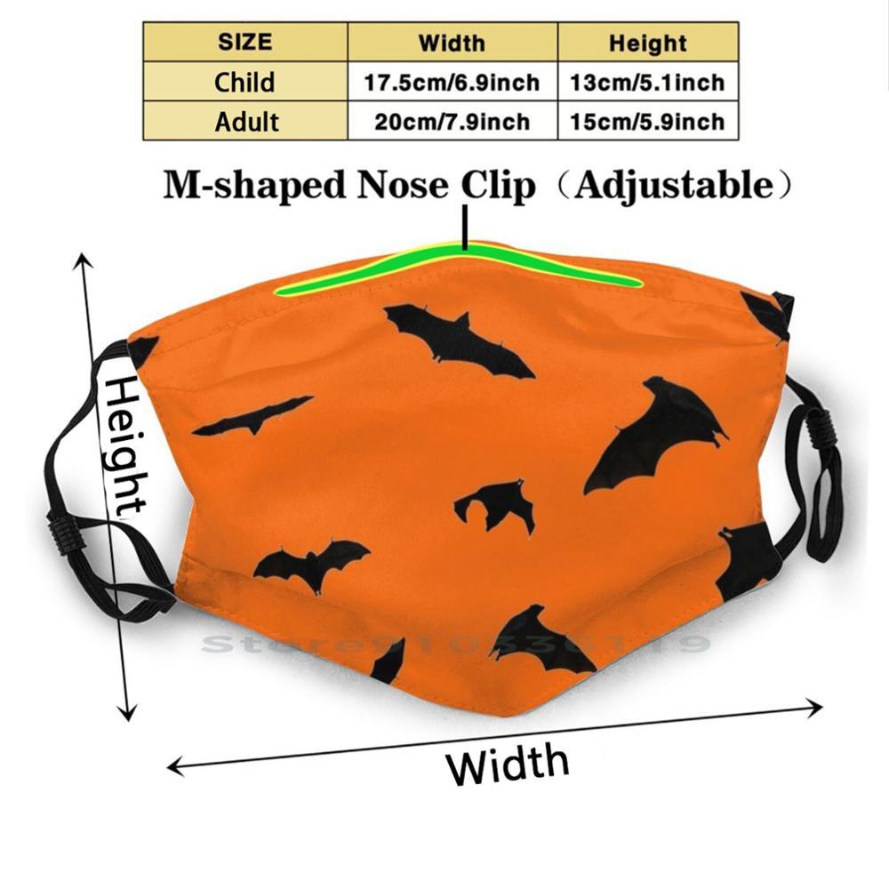 Изображение товара: Летучие мыши для Хэллоуина для взрослых и детей моющаяся смешная маска для лица с фильтром Ahelene Chauvesouris Хэллоуин оранжевые летучие мыши Сидней Nsw