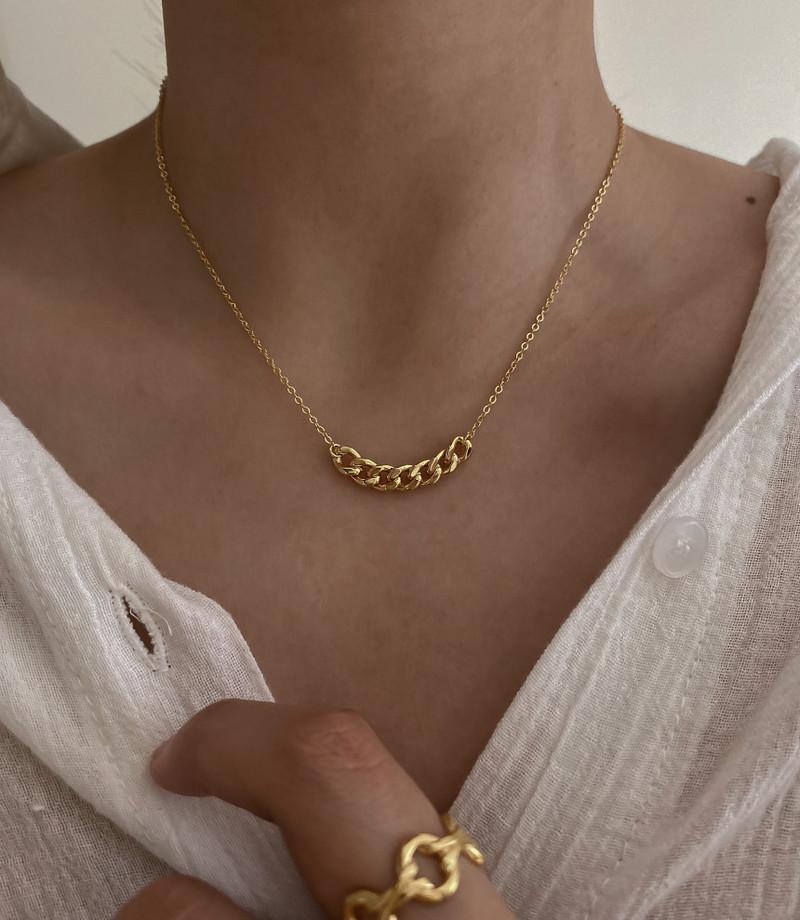 Изображение товара: Толстая кубинская цепь золотого цвета, ожерелья-Чокеры с цепочкой для женщин, украшения для вечевечерние
