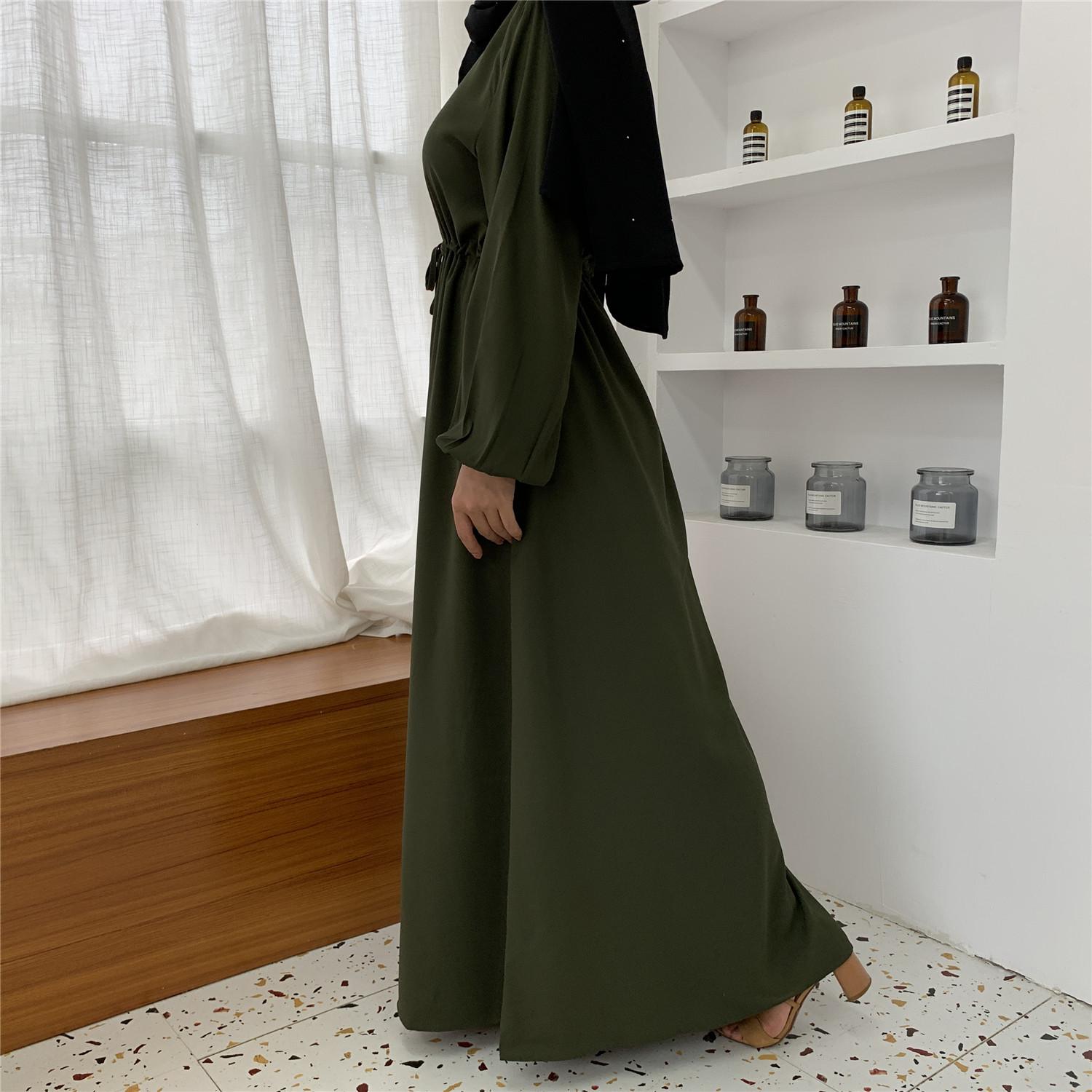 Изображение товара: Мусульманское платье Дубай, кружевной кафтан, открытая абайя, длинное платье на шнуровке, женская верхняя одежда, туника на Ближний Восток, Арабская Юба, мусульманская одежда