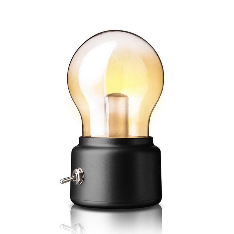 Изображение товара: Светодиодный лампы ночной Светильник в стиле ретро USB 5V Перезаряжаемые Батарея настроение светильник письменный стол светильник s Портативный прикроватная настольная лампа