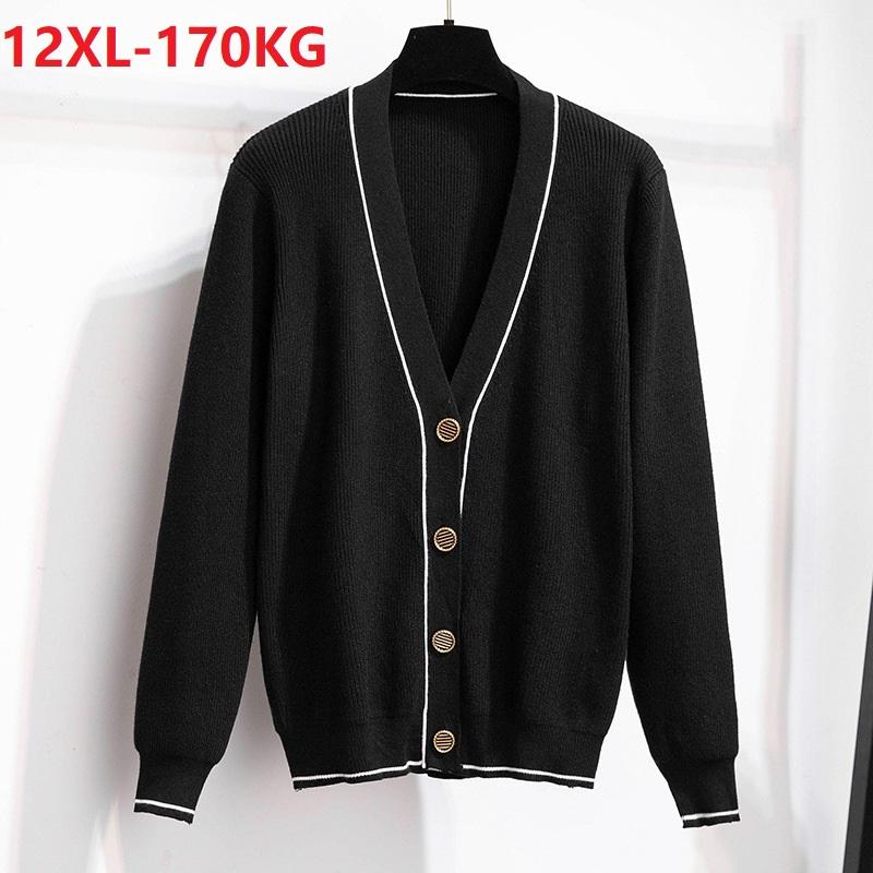 Изображение товара: high quality women button sweater v-neck plus Size 10XL 8XL 12XL sweater korea style loose Female oversize big size sweater tops